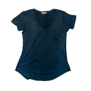 Another Love Navy V-Neck Pocket Tee – Size XS